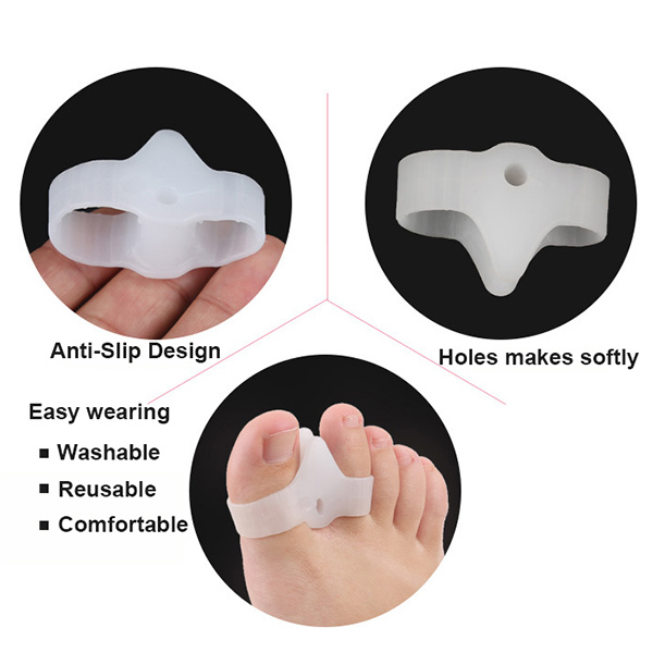 Entrega rápida Amazon Hot Marketing separador de dedos pequeños gelatinosos blancos protección zg-438